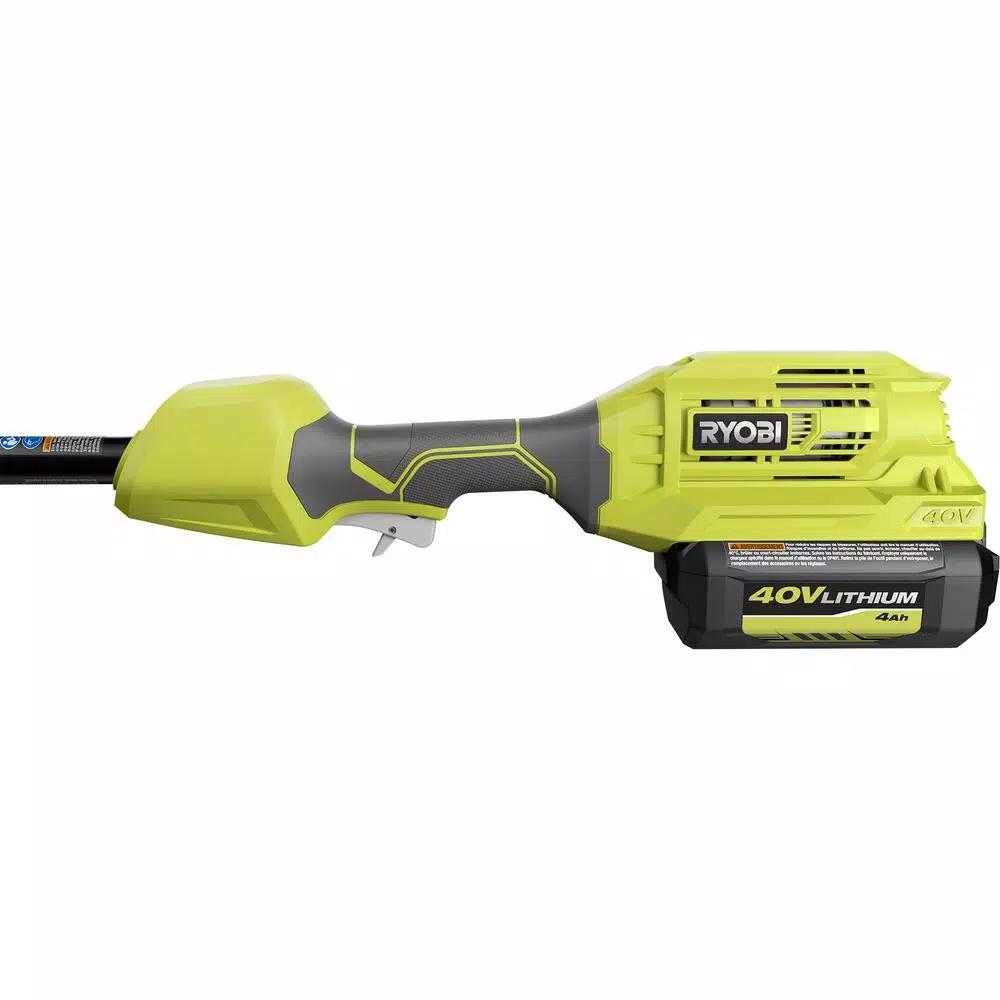 RYOBI 40V Lithium-Ion Expand-It Cordless Power Head with Edger Attachment, 4 Ah Battery and Charger Included