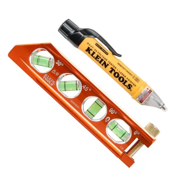 Klein Tools 2-Piece Conduit Level and Non-Contact Voltage Tester Set with Laser Pointer