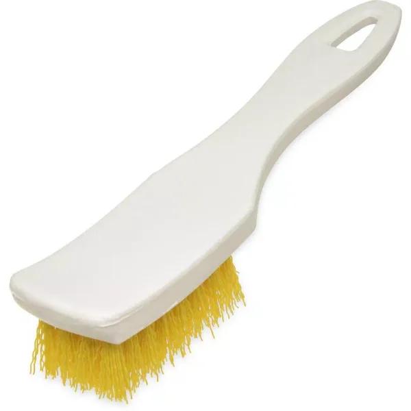 Carlisle 7.25 in. Small Polyester Scrub Brush with Stiff Bristles, Yellow (12-Case Pack)