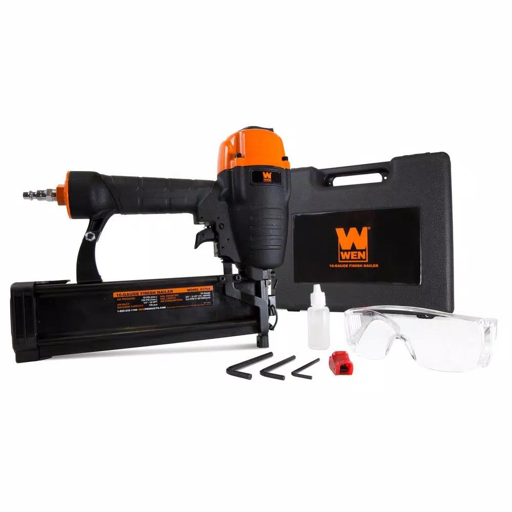 WEN 16-Gauge Pneumatic Straight Finish Nailer with Carrying Case