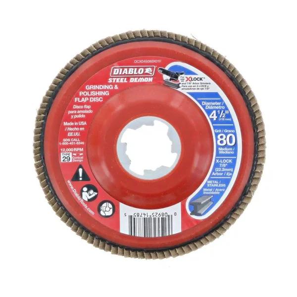 Diablo Steel Demon 4-1/2 in. 80-Grit X-Lock Flap Disc for Angle Grinders