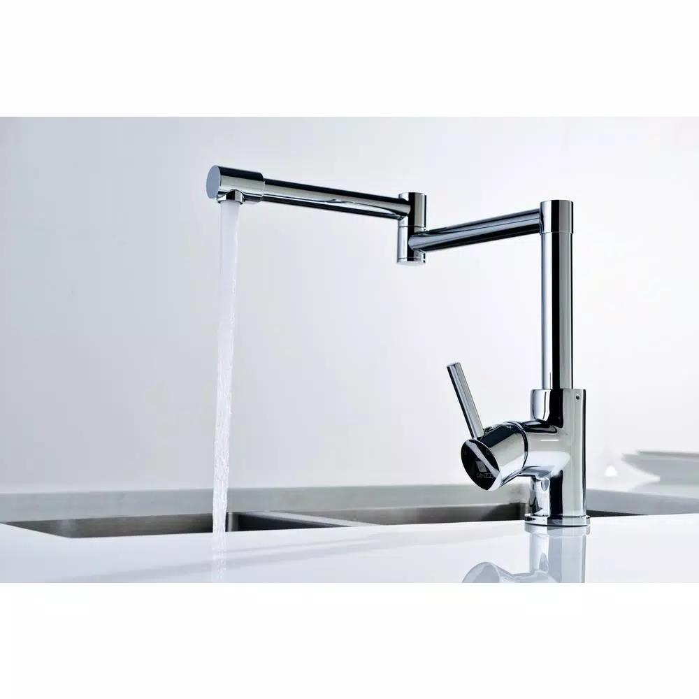 ANZZI Manis Series Deck-Mounted Pot Filler, Polished Chrome