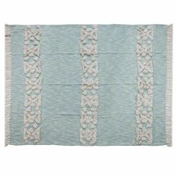 LR Resources Soft Aztec Sky Blue Decorative Throw Blanket - 50 in. x 60 in. Cotton Tufted Throw thumbnail 2