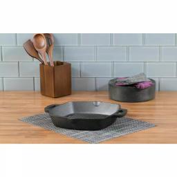 Basic Essentials 10 in. Square Cast Iron Nonstick Grill Pan, Black thumbnail 4