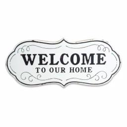 Unbranded Welcome to Our Home Cast Iron Plaque - Black and White Farmhouse Wall Decor thumbnail 2