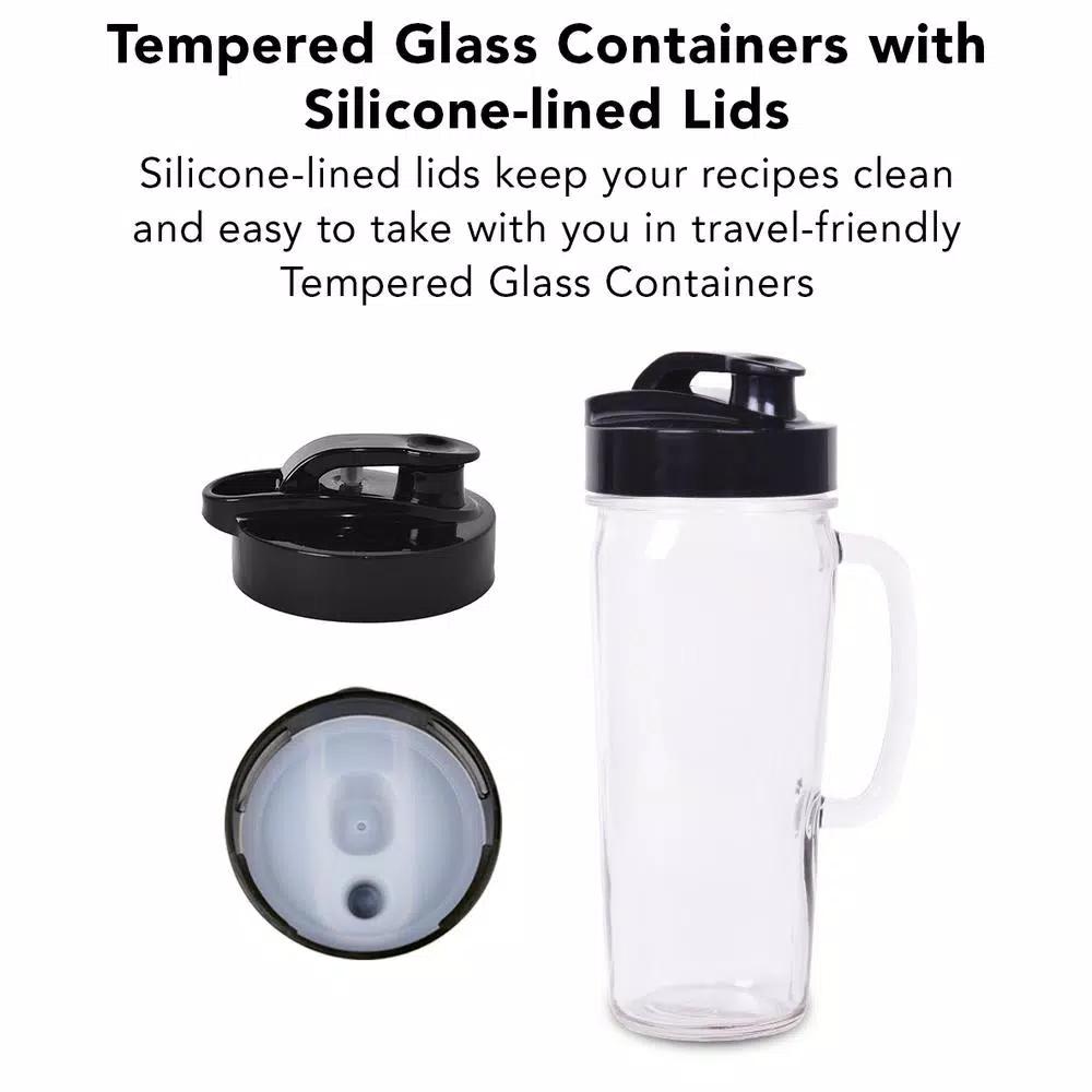Tribest Glass Personal Blender, 42 oz. 4-Speed Chrome Electric Blender with Stainless Steel Blades