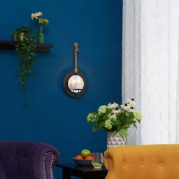 DANYA B Algarve Black Round Pillar Candle Sconce with Mirror and Rope thumbnail 3