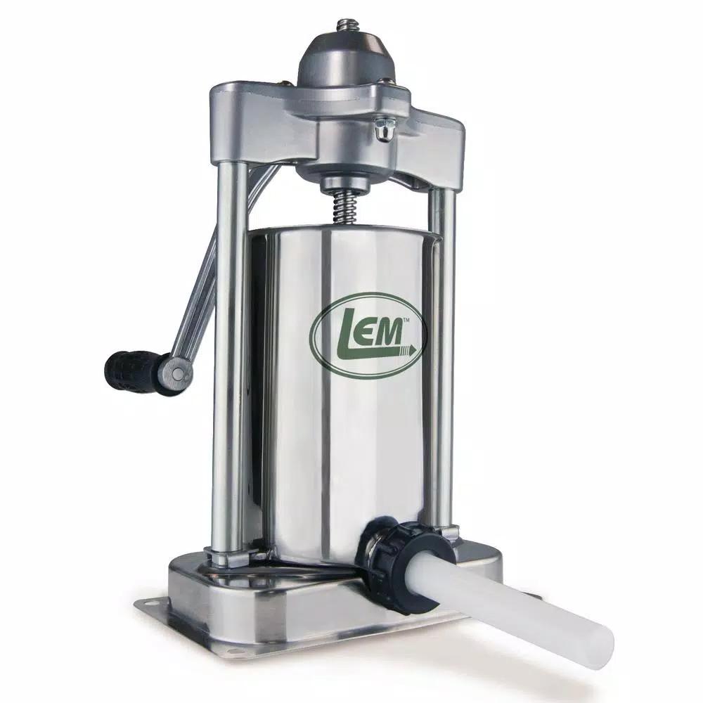 LEM 5 lb. Stainless Steel Vertical Sausage Stuffer with Hardened Steel Gears