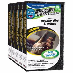 Grease Beast Hands Soap-Infused Heavy-Duty Odor and Bacteria Resistant Scrub Sponge (10-Pack) thumbnail 2