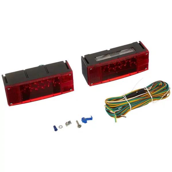 MaxxHaul 12V LED Submersible Rectangular Trailer Light Kit with All-Copper Wiring Harness