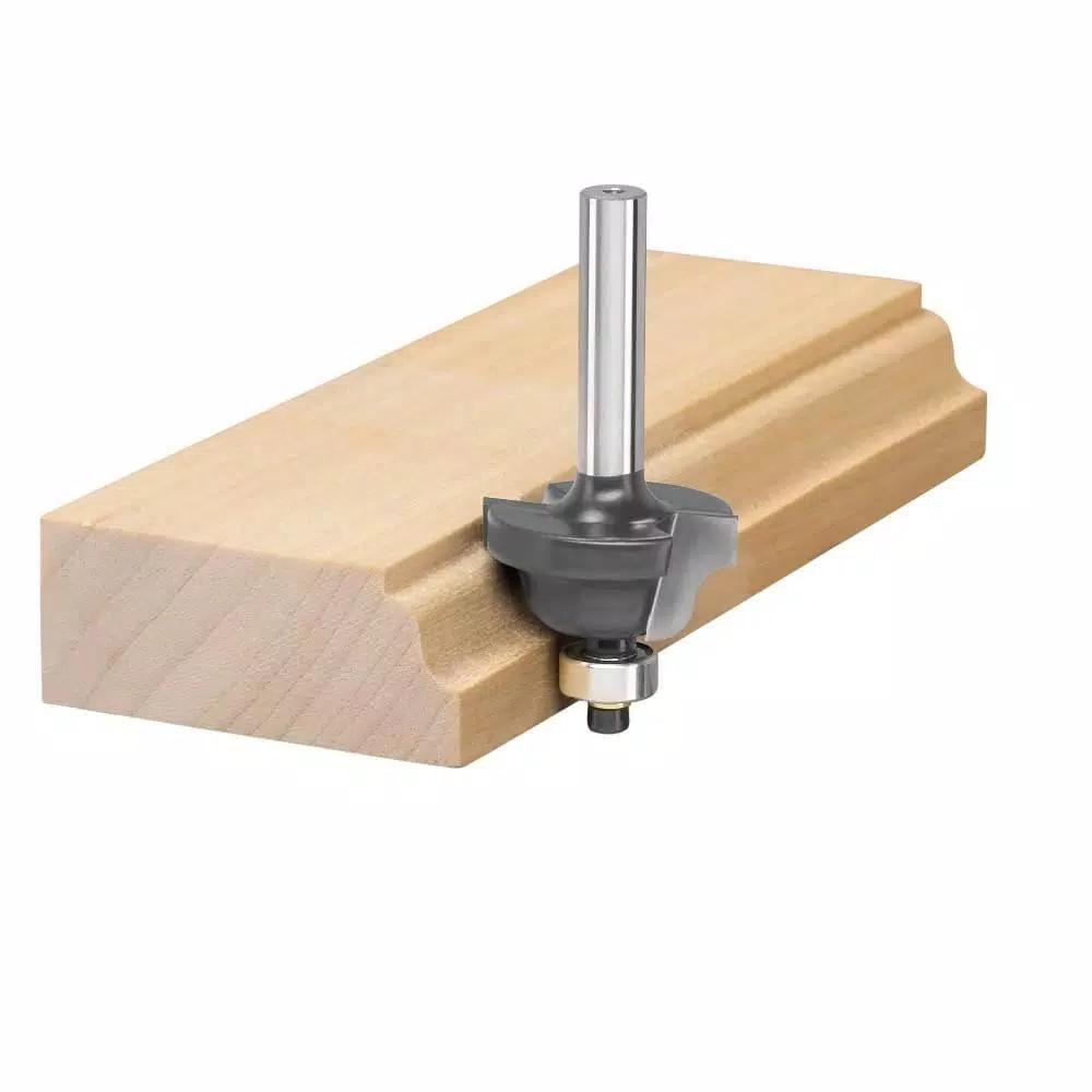 RYOBI 18V ONE+ Cordless Fixed Base Trim Router with 4-Piece Decorative Carbide Bit Set