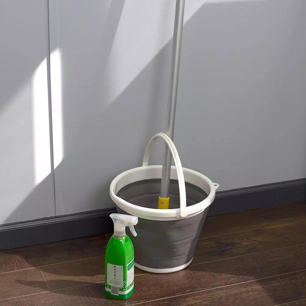 Unbranded 2.6 Gal. Grey Collapsible Plastic & Silicone Bucket, 10L Capacity