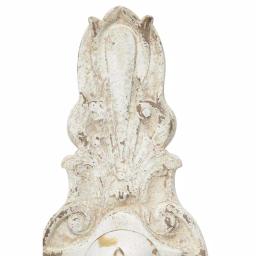 LITTON LANE Distressed White 2-Light Candle Sconce with Acanthus Carvings and Wood Bead Accents thumbnail 4