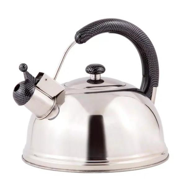 Creative Home Cobra 10.8-Cup Stainless Steel Whistling Stovetop Tea Kettle, Mirror Finish