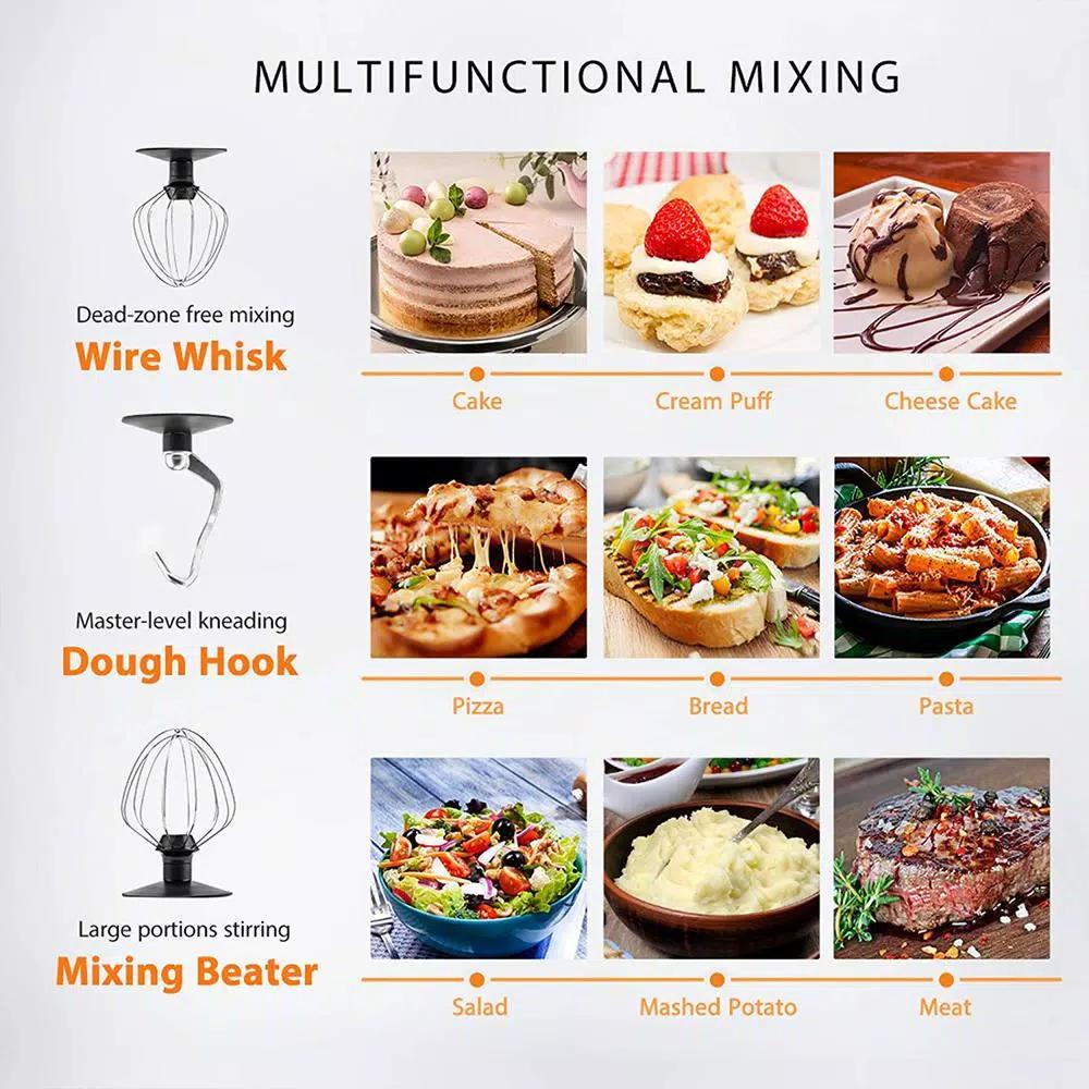 VIVOHOME 6 Qt. Electric Stand Mixer, 650W 6-Speed Tilt-Head Mixer with Stainless Steel Bowl and Accessories, Bright Red