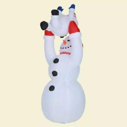 Luxen Home 8 ft. Snowman Family Playing Inflatable Holiday Yard Decor with LED Lights thumbnail 1