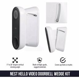 Wasserstein Adjustable Vertical Wall Mount Kit for Google Nest Hello Video Doorbell, White thumbnail 2