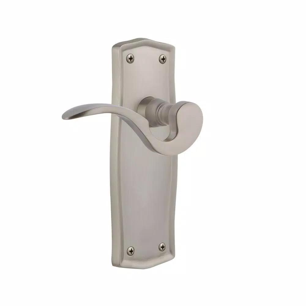 Nostalgic Warehouse Prairie Plate Manor Dummy Door Lever, Satin Nickel