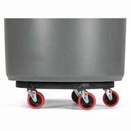 Rubbermaid Commercial Products Rubbermaid Brute Quiet Trash Can Dolly with Non-Marking Red Casters thumbnail 3