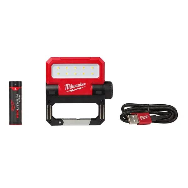 Milwaukee USB Rechargeable ROVER Pivoting LED Flood Light, 550 Lumens