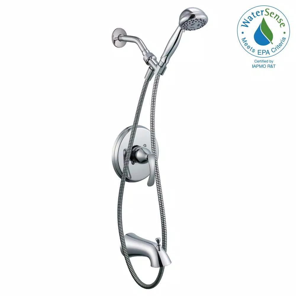Glacier Bay Edgewood Single-Handle 3-Spray Tub and Shower Faucet, Chrome
