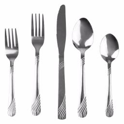 Home Basics River 20-Piece Stainless Steel Flatware Set, Silver Service for 4 thumbnail 1