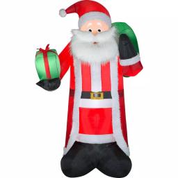 Gemmy 8 ft. Tall Airblown Inflatable Santa with Fuzzy Plush Fabric and LED Lights thumbnail 2