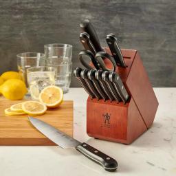 Henckels International Solution 12-Piece Stainless Steel Knife Block Set with Hardwood Block thumbnail 5