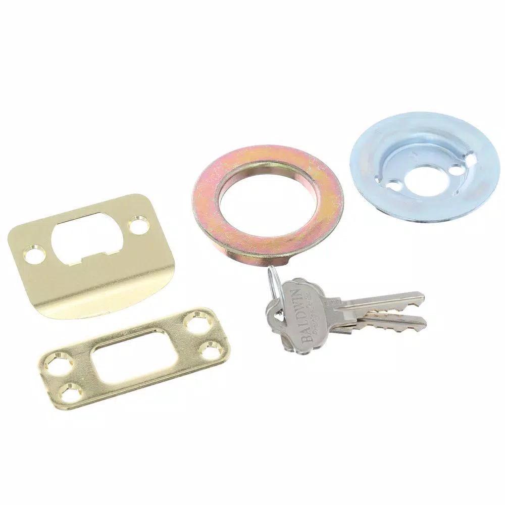 Baldwin Prestige Wesley Single Cylinder Door Handleset with Alcott Knob, Lifetime Polished Brass