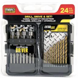 MIBRO 24-Piece Titanium Drill Bit, Screwdriver Bit, and Nut Setter Set thumbnail 3