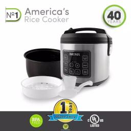 Aroma 20-Cup Digital Rice Cooker, Food Steamer, and Slow Cooker in Silver thumbnail 6