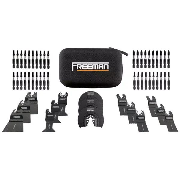 Freeman 55-Piece Impact Driver Bits and Oscillating Blades Kit with Zippered Case