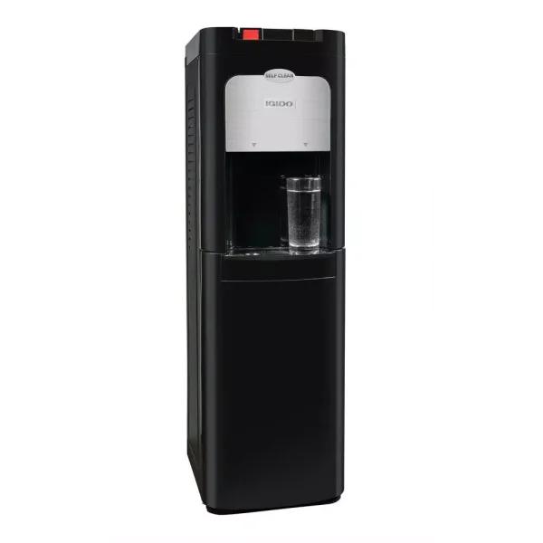 Igloo Bottom Loading Water Dispenser with Ozone Self-Cleaning, Hot & Cold, Black/Stainless Steel