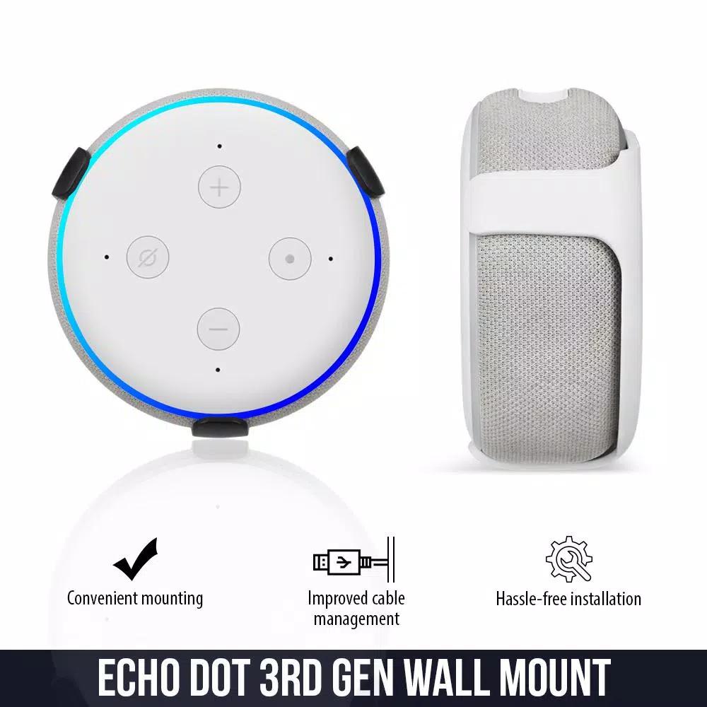 Wasserstein Wall Mount for Echo Dot (3rd Gen) Smart Speaker - White