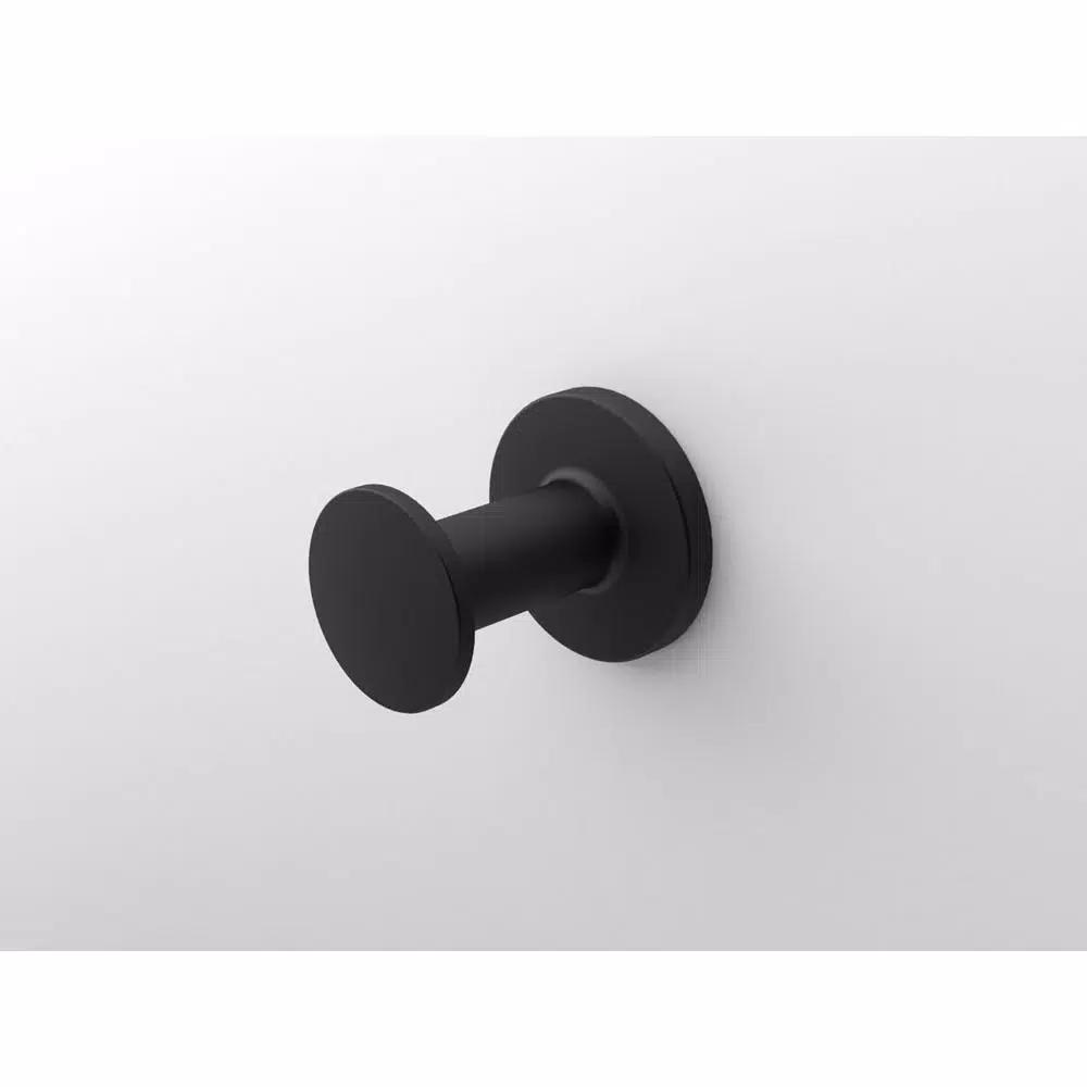 Glacier Bay Lucien Matte Black Robe Hook - Transitional Zinc Bath Hardware