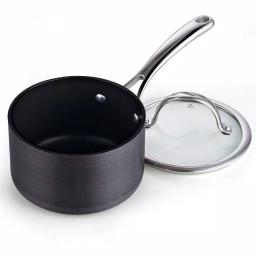 Cooks Standard 2 Qt. Hard-Anodized Aluminum Nonstick Saucepan with Glass Lid, Black thumbnail 3