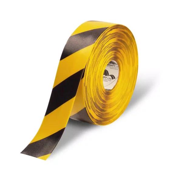 Mighty Line 3 in. Yellow and Black Diagonal Heavy-Duty Floor Tape, 100 ft. Roll