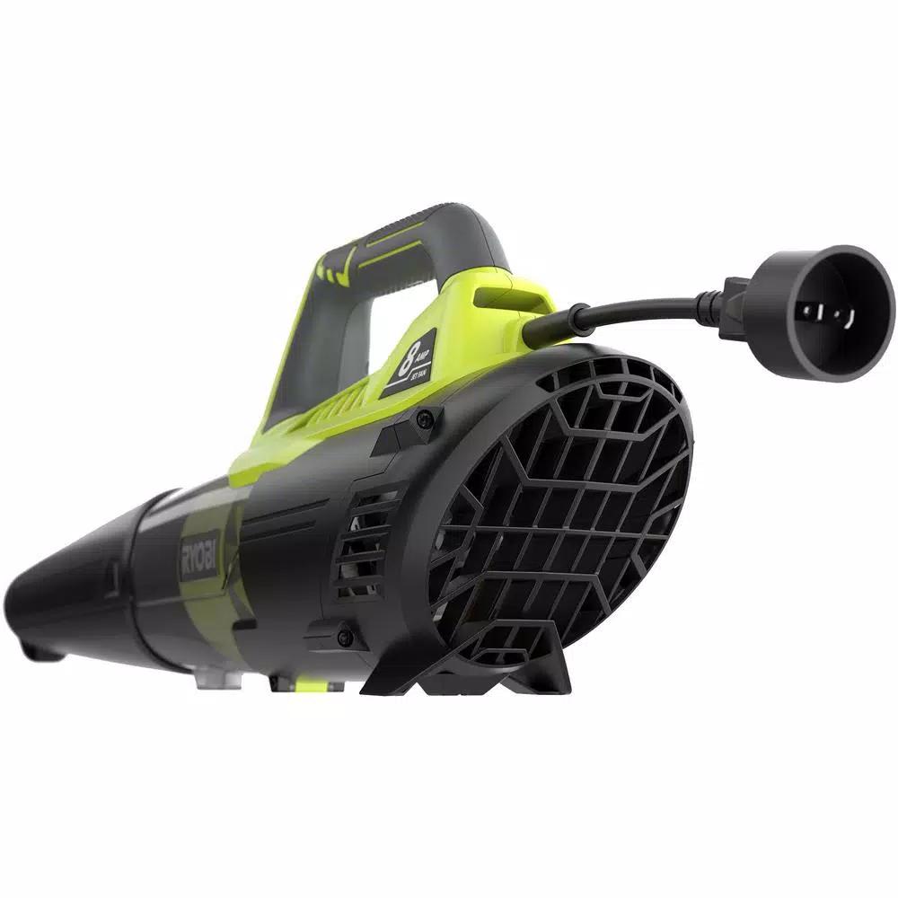 RYOBI 8 Amp Electric Jet Fan Blower, 135 MPH, 440 CFM, 2-Speed Handheld Leaf Blower (Refurbished)