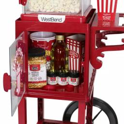 West Bend Popcorn Cart Popcorn Popper with 2.5 oz Non-Stick Stainless Steel Kettle, Red thumbnail 4