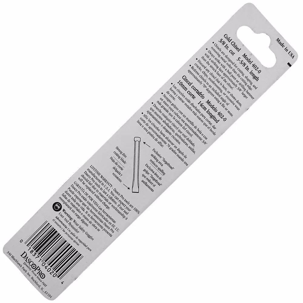 Dasco Pro 3/8 in. x 5-5/8 in. Cold Chisel, Forged Steel, Made in USA