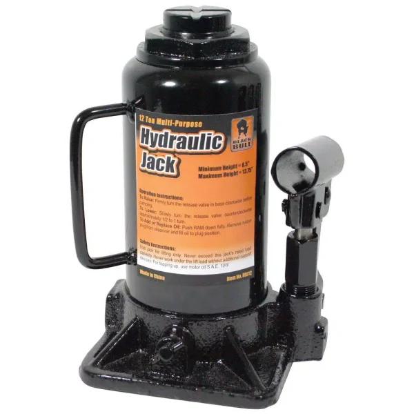 Black Bull 12-Ton Hydraulic Bottle Jack, 24,000 lb. Capacity, 8.5-13.75 in. Lift Range