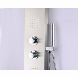 ANZZI Anchorage 60 in. 2-Jet Full Body Shower Panel System with Heavy Rain Head & Spray Wand, Brushed Steel thumbnail 8