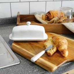 Sweese White Porcelain Butter Dish with Cover, 4 oz. Rectangular Butter Keeper for American Size Sticks thumbnail 4