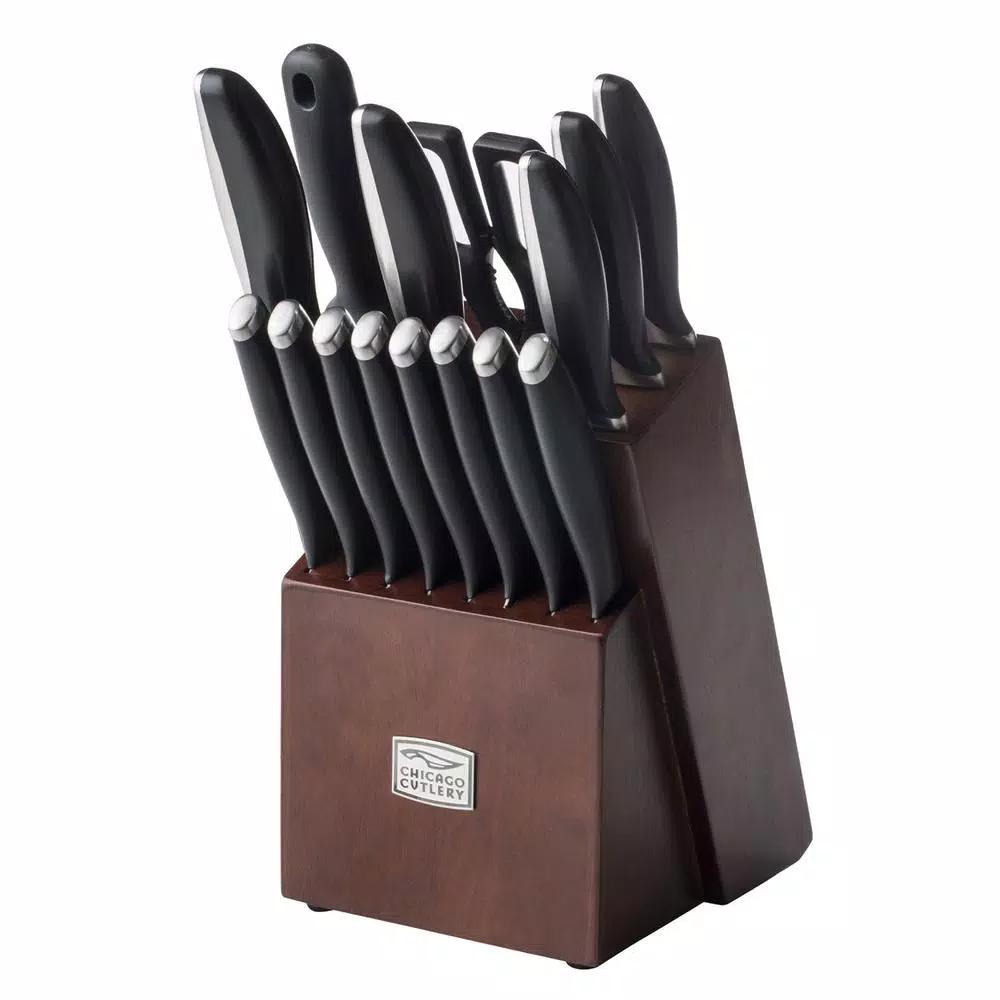 Chicago Cutlery Avondale 16-Piece German Stainless Steel Knife Set with Wood Block