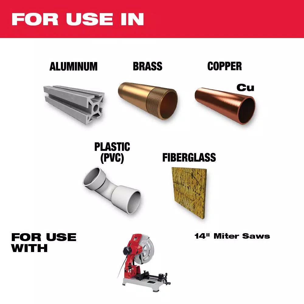 Milwaukee 14 in. 80T Carbide Tipped Aluminum and Metal Cutting Circular Saw Blade