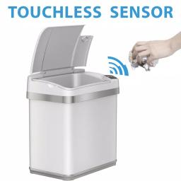 iTouchless 2.5 Gal. Pearl White Touchless Automatic Sensor Trash Can with Odor Filter and Fragrance thumbnail 2