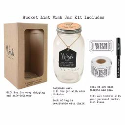 Stonebriar Collection Top Shelf Glass Bucket List Wish Jar Kit with 100 Tickets and Pen thumbnail 8