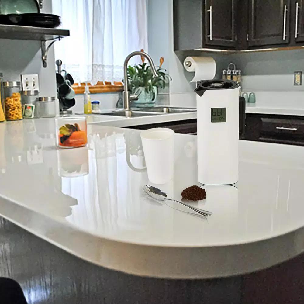 Mind Reader White 4-Cup Double Wall Thermal Coffee Carafe with Digital Temperature Display