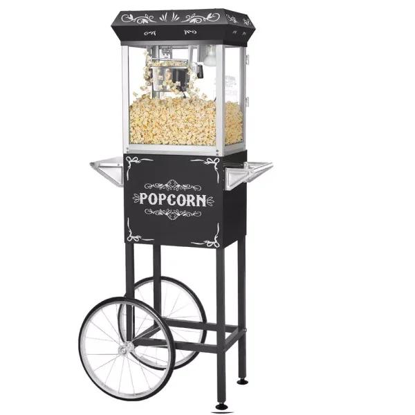 Great Northern Popcorn Foundation Popcorn Machine with Mobile Cart, 6-Ounce Kettle, 2 Gallon Capacity