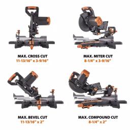 Evolution Power Tools Evolution R255SMS+ 10 in. 15 Amp Sliding Compound Miter Saw with Multi-Material Blade thumbnail 3